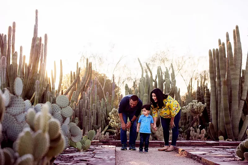 Image: A family enjoys a sunny day at the Desert Botanical Garden