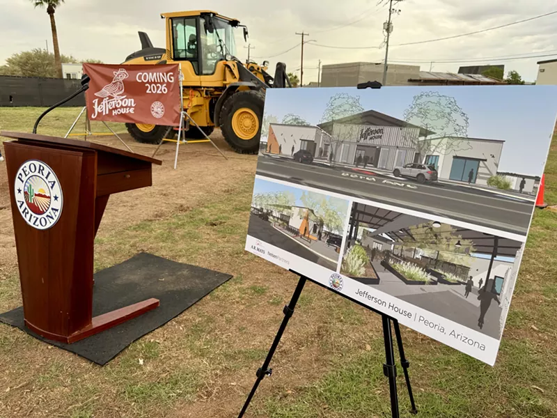 Image: Construction begins on The Jefferson House, a new shopping and food hub in downtown Peoria.