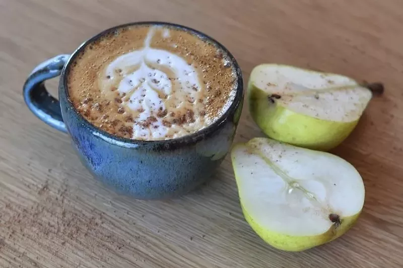 Image: Xanadu Coffee Co.'s specialty pear and almond latte.