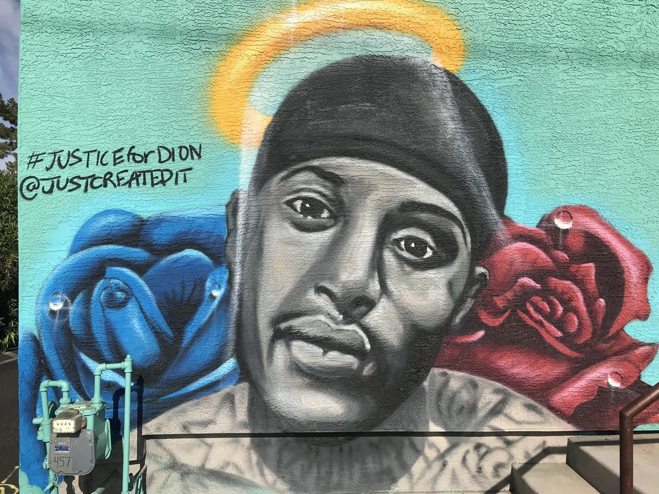 A mural on Seventh Street north of McDowell Street memorializes Johnson.
