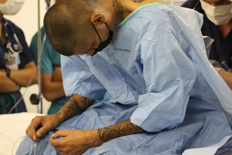 Image: Tomás Hernández is anesthetized before a surgery at Hospital General de Puerto Peñasco on Saturday morning.