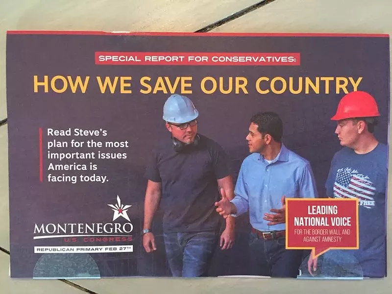 Image: The Steve Montenegro campaign sent out this mailer, which features two construction workers who aren't actually construction workers.