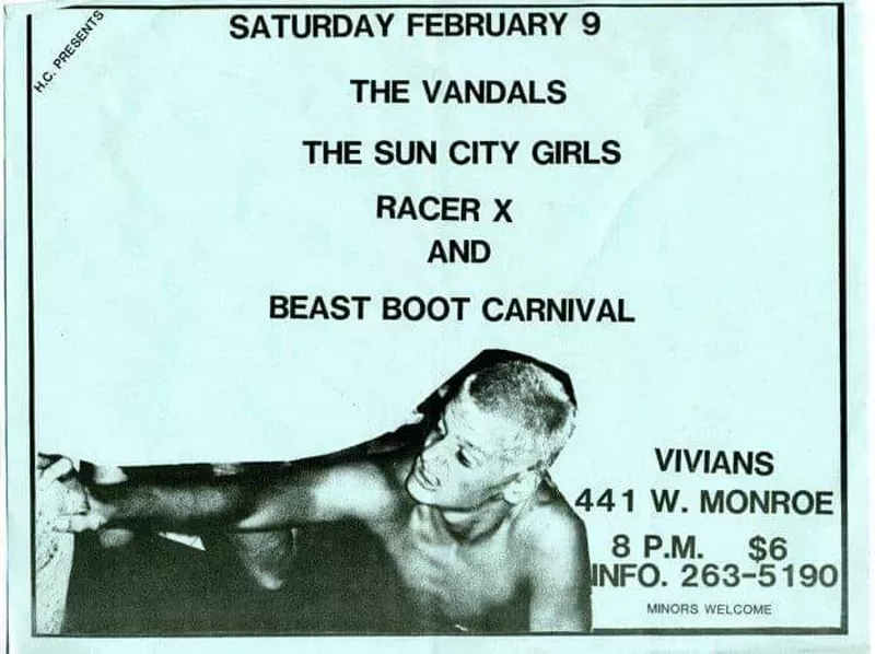 Image: A flyer from the early '80s Phoenix punk scene.