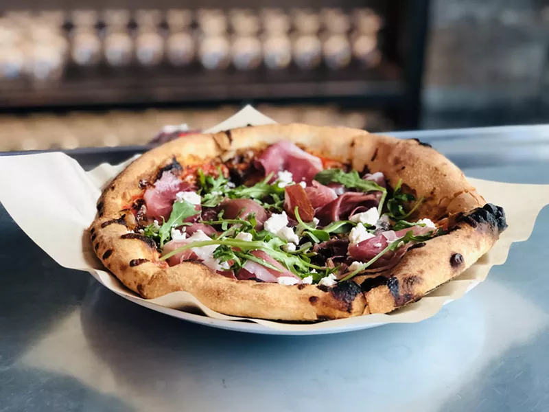 Image: Pedal Haus is adding vegan and gluten-free menu items, including the prosciutto and goat cheese pizza.