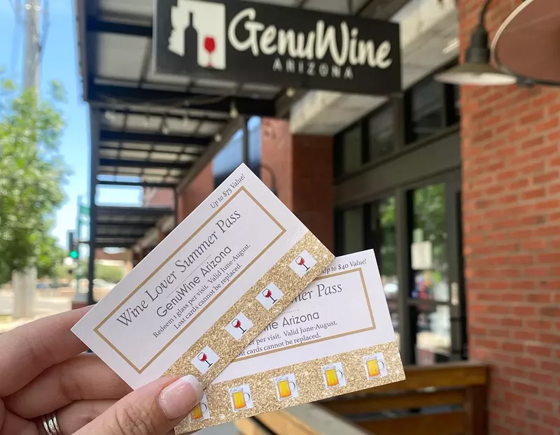 Image: GenuWine Arizona's Summer Pass allows customers to purchase wine or beer at a discounted price.