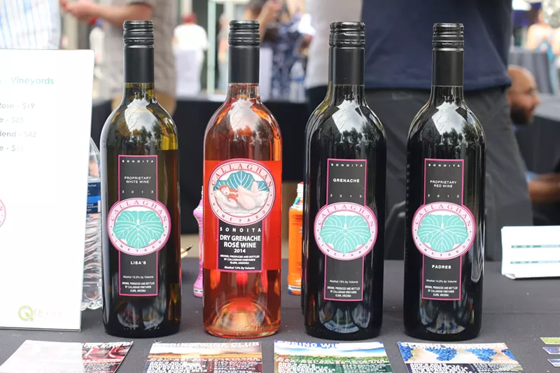 Image: A lineup of wines from Callaghan Vineyards.