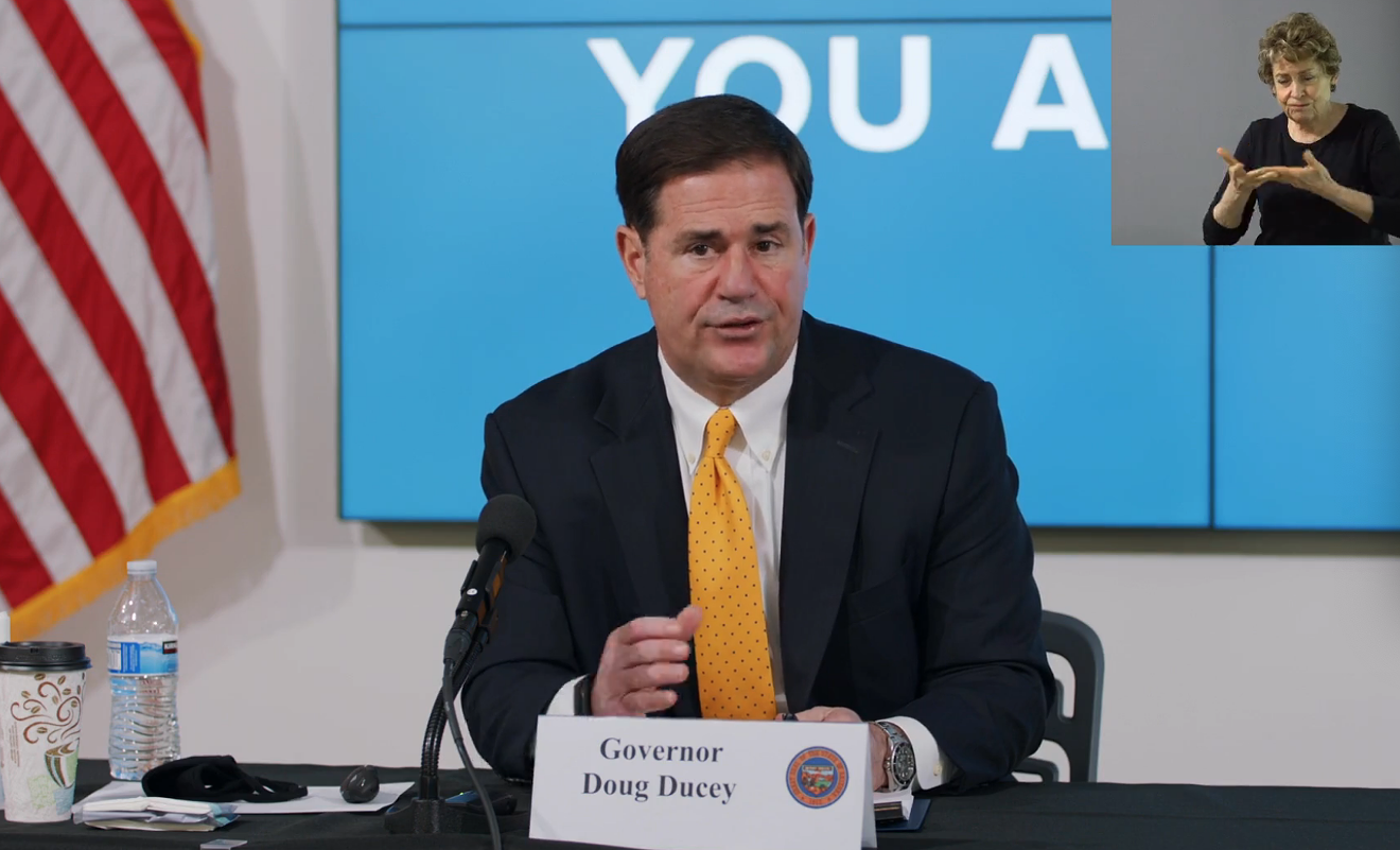 Governor Doug Ducey at the July 23 press conference.