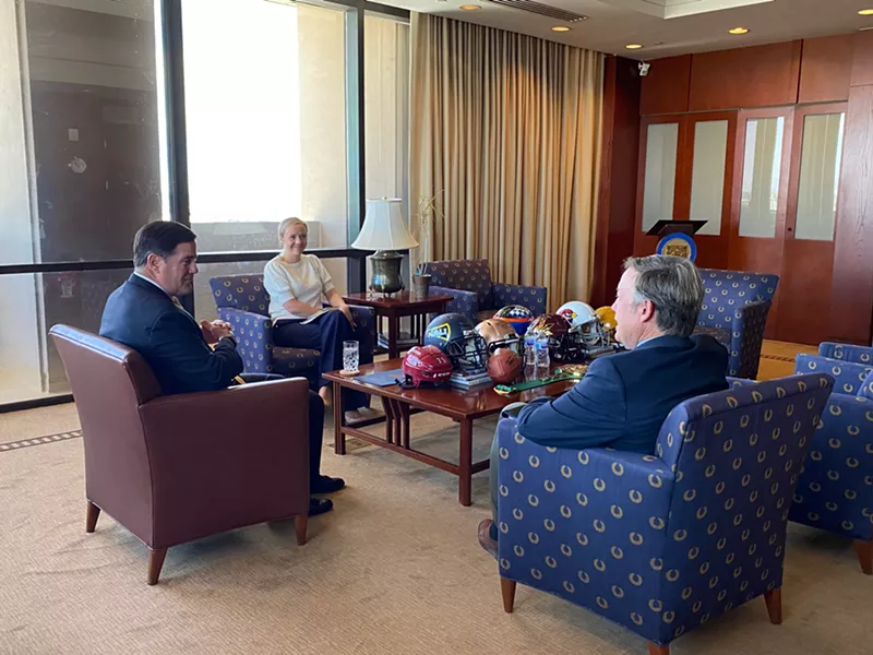 Image: Governor Doug Ducey and ASU President Michael Crow met on June 8 to talk about water issues.