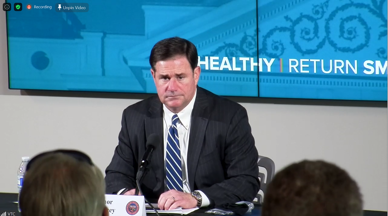 Governor Doug Ducey at a recent press conference.