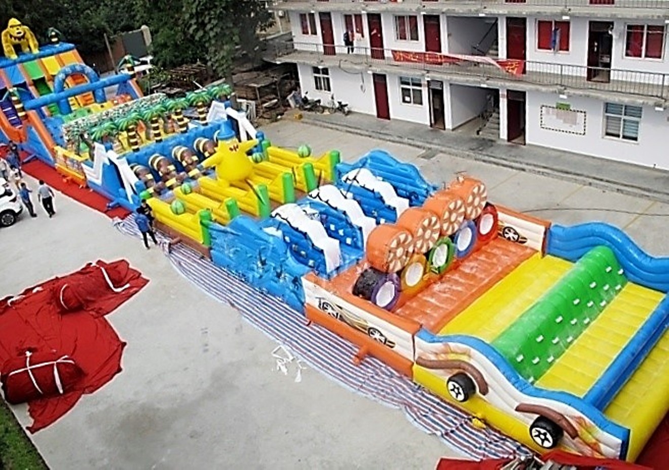 Somebody stole this unique inflatable "Super Mega" obstacle course worth $35,000.