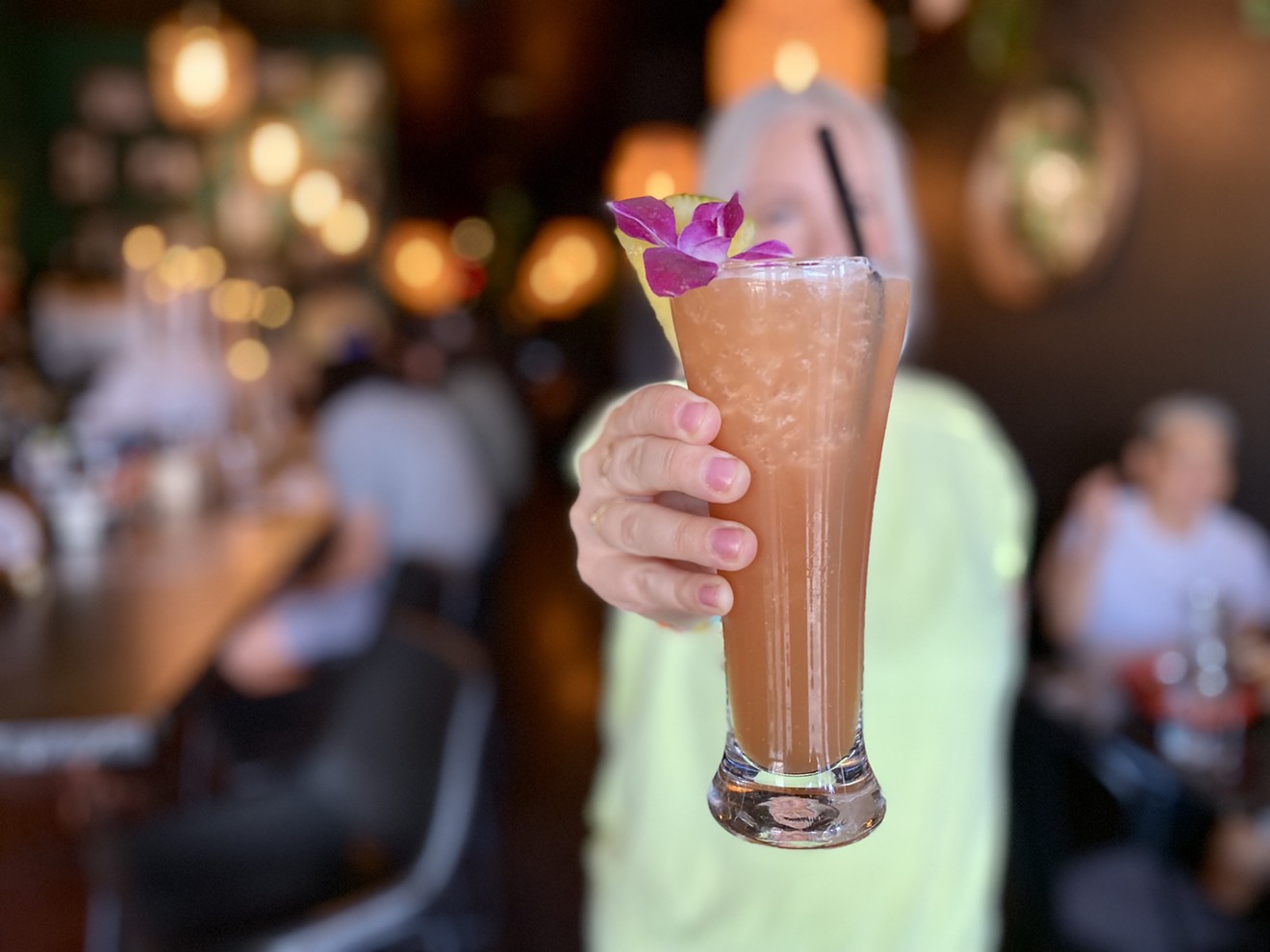 The Sonoran Sling at Espiritu is a spicy, tropical sip with chiltepin-infused bacanora.