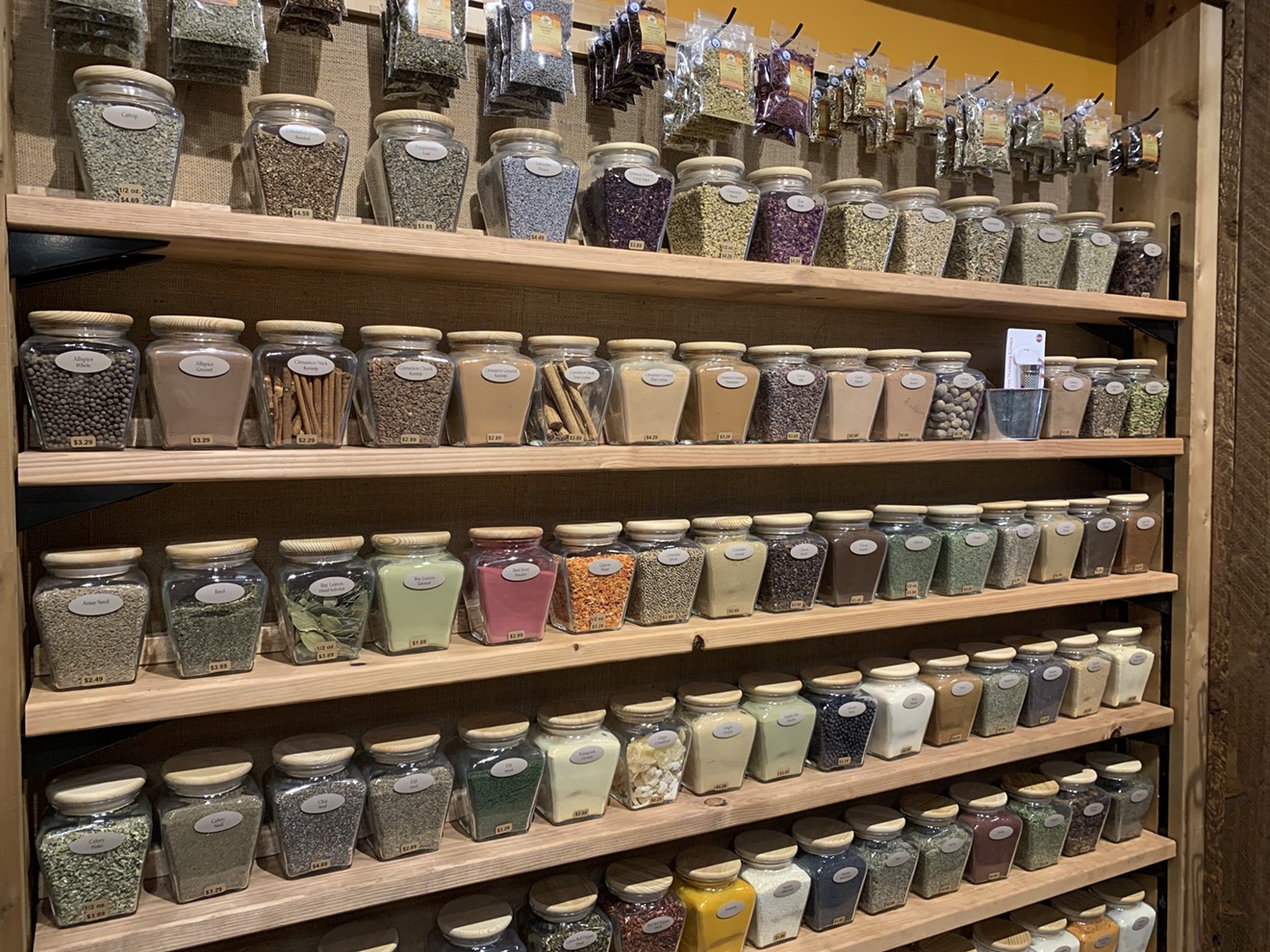 Walls and walls of blends at The Spice & Tea Exchange in Old Town Scottsdale.