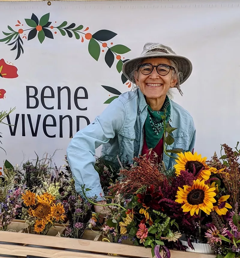 Image: You can find Emily Heller with her edible flowers at Uptown Market on Wednesdays and Saturdays.
