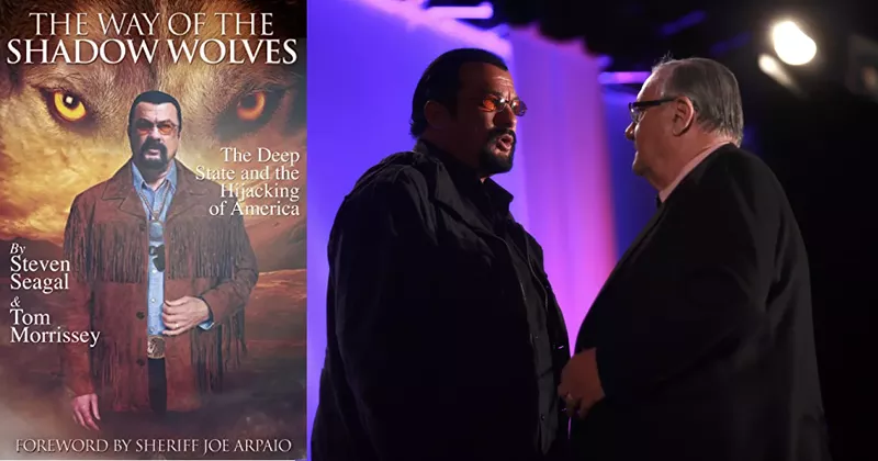 Image: Posse pals Steven Seagal and then-Sheriff Joe Arpaio shake hands at a conservative summit at the Phoenix Convention Center in 2014.