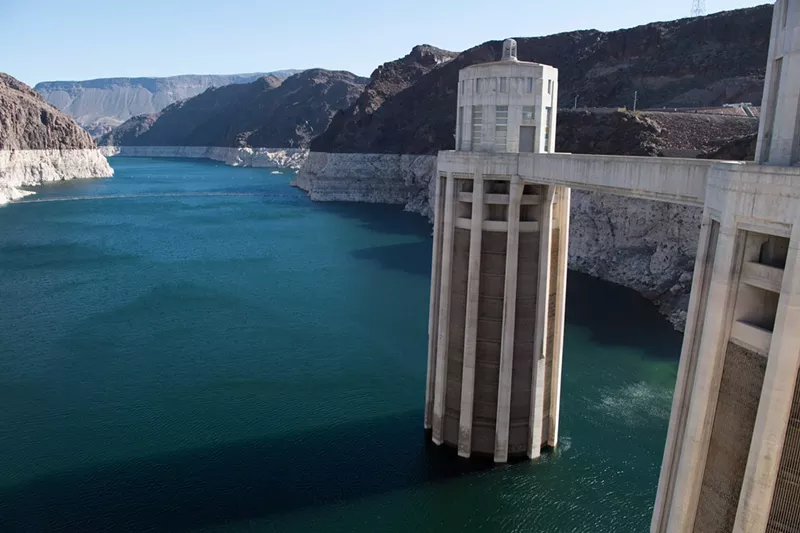 Image: Lake Mead in March 2018, its water at an elevation at 1088.14 feet above sea level. If it falls below 1,075 feet, Lake Mead will be in a drought.