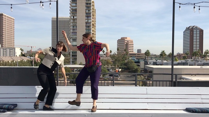 The Ladies bust out all kinds of moves on top of The Clarendon Hotel.