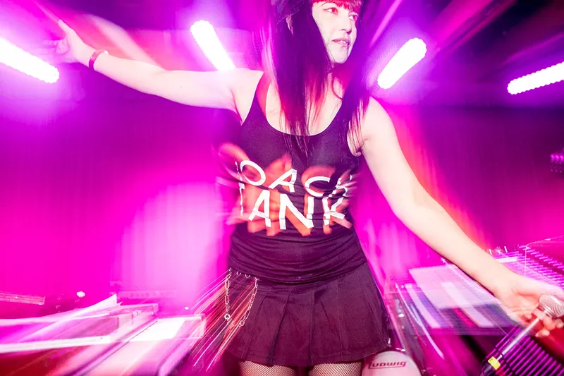 Image: Nicole Laurenne of The Darts fronted the final act of the night called Roach Tank.