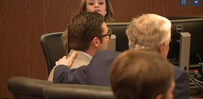 Image: Ex-Mesa officer Philip Brailsford showed little emotion on Thursday immediately after he was found not guilty on all counts in the January 2016 shooting death of unarmed suspect Daniel Shaver.