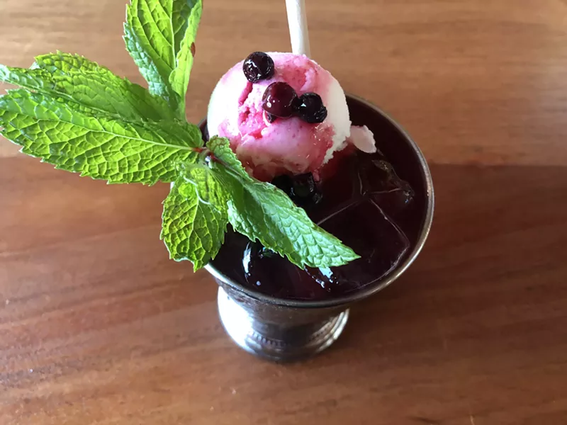 Image: Grand Nacional, a mezcal cocktail.