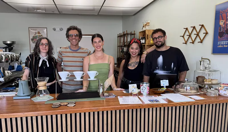 Image: Blake Beal and Pashlee Grimmett, center, opened Beal Beans Roasting Co. in Phoenix's Sunnyslope neighborhood in July.