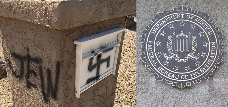 Image: Over a dozen Arizona law enforcement and public-safety jurisdictions have stopped sending hate crime data to the FBI, leaving gaps in the 2016 annual report. On the left is a Phoenix family's mailbox that was vandalized earlier this year.