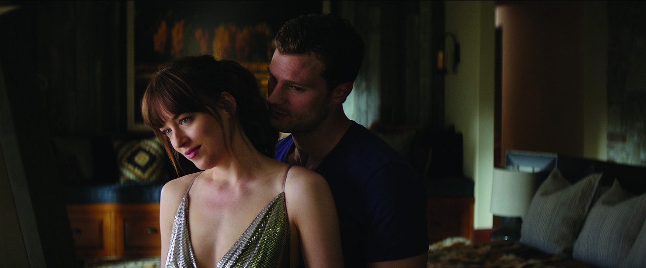 Dakota Johnson (left) and Jamie Dornan are back as Anastasia Steele and and Christian Grey, respectively, in Fifty Shades Freed, the final installment in E.L. James’s trilogy of novels.