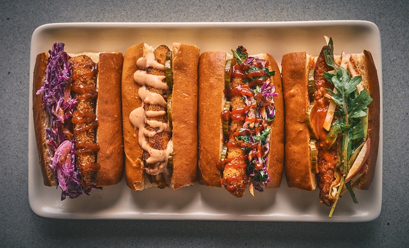 The torpedo roll is one of True Food Market's signature dishes and is a spin on the Maine lobster roll, but with the restaurant's signature True Crisp’d Chicken as the centerpiece.