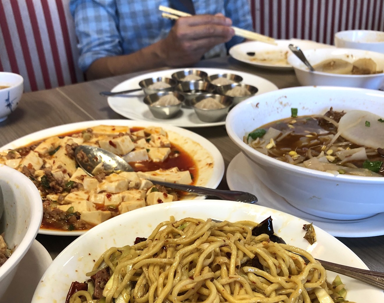 A fleet of dishes from Xi'an Fusin Cafe in Mesa.
