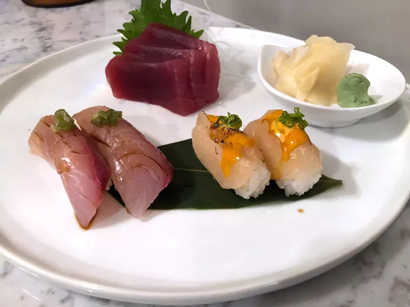 Image: Nigiri and sashimi from Across the Pond.