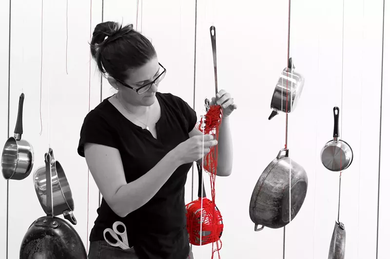 Image: Saskia Jorda working on a previous installation at CityScape.