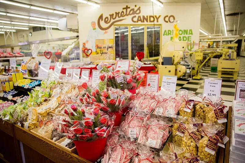 Image: The candy store at Cerreta Candy Company in Glendale, which offers free factory tours during the week.