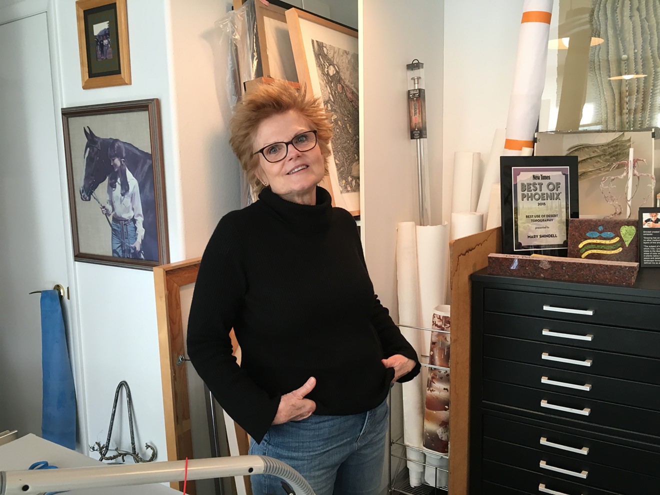 Mary Shindell in one of her two artist studios.