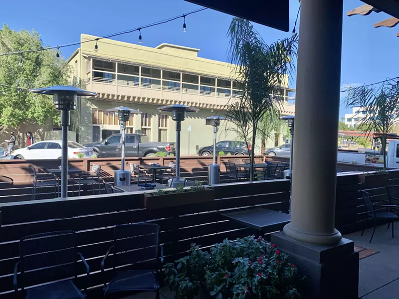 Image: The patio at The Brickyard Downtown in Chandler.