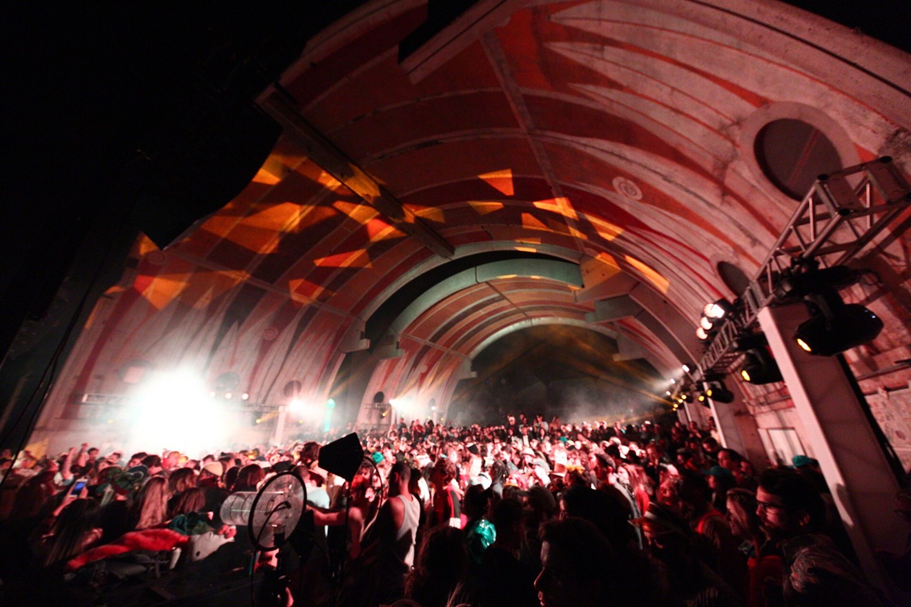 The dance floor gets packed at the Vaults on Friday night at FORM Arcosanti 2019.