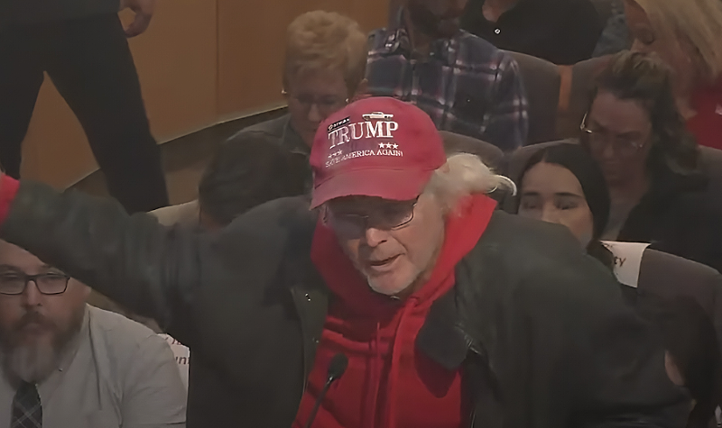 Image: Red ball caps at the Maricopa County election canvass on November 28 was a vivid reminder of similar outrage after the 2020 presidential election.