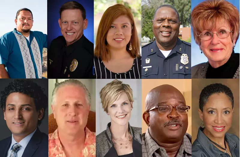 Image: From left to right, top row: Carlos Garcia, Ken Crane, Viri Hernandez, Kevin Robinson, Thelda Williams. Bottom row: Jamaar Williams, Jay Swart, Julie Erfle, Cleo Lewis, and Janelle Wood.