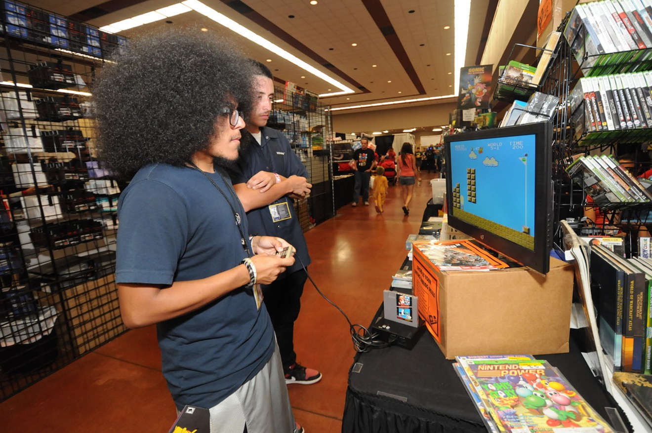 Playing the original Super Mario Bros. at last year's Game On Expo.