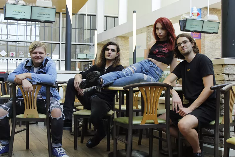 Image: Crack Rabbit is, from left to right, Riley Macluskie (drums), Michael Andriano (lead guitar), Rozie Beth (vocals and guitar), and Chris Carpenter (bass).