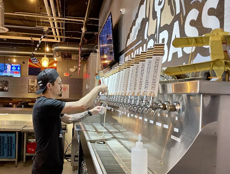 Image: Head brewer Joshua "Archy" Archuleta headed up the brewing operations at Flying Basset.