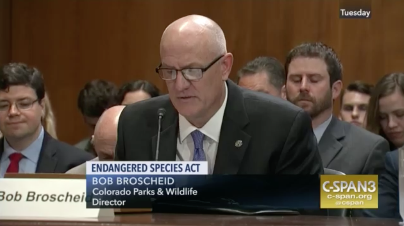 Bob Broscheid testifies before Congress on the Endangered Species Act.