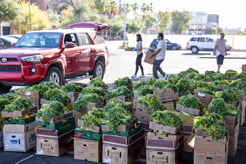 Image: Affordable produce in this economy? It's possible at drive-thru markets run by Borderlands Produce Rescue.