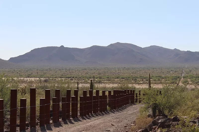 Image: A section of the U.S.-Mexico border on the Tohono O'odham reservation.