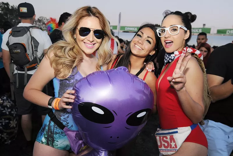 Image: Some of the visitors, extraterrestrial and otherwise, to last year's Phoenix Lights festival.