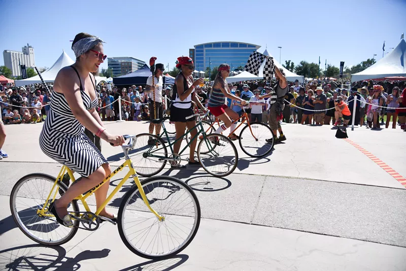 Image: Cyclists at last year's Tour de Fat.