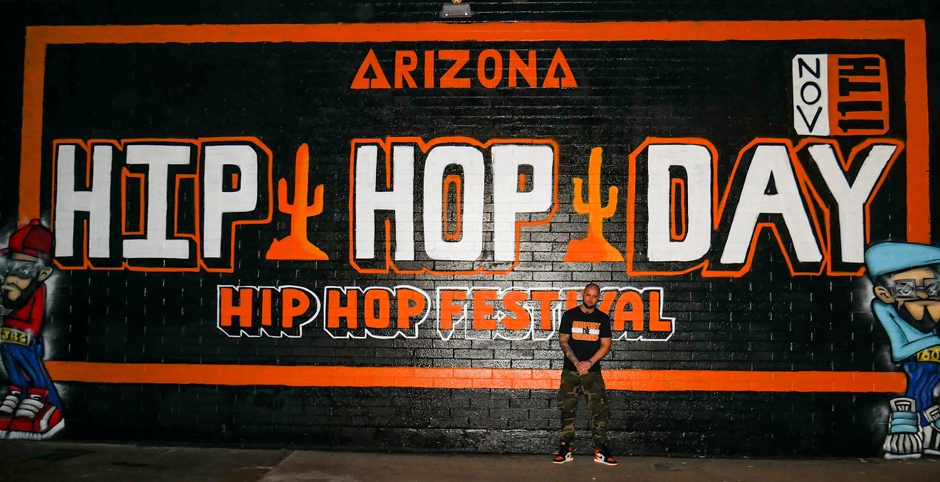 A mural in downtown Phoenix promoting Arizona Hip-Hop Day and the Arizona Hip-Hop Festival 2017.