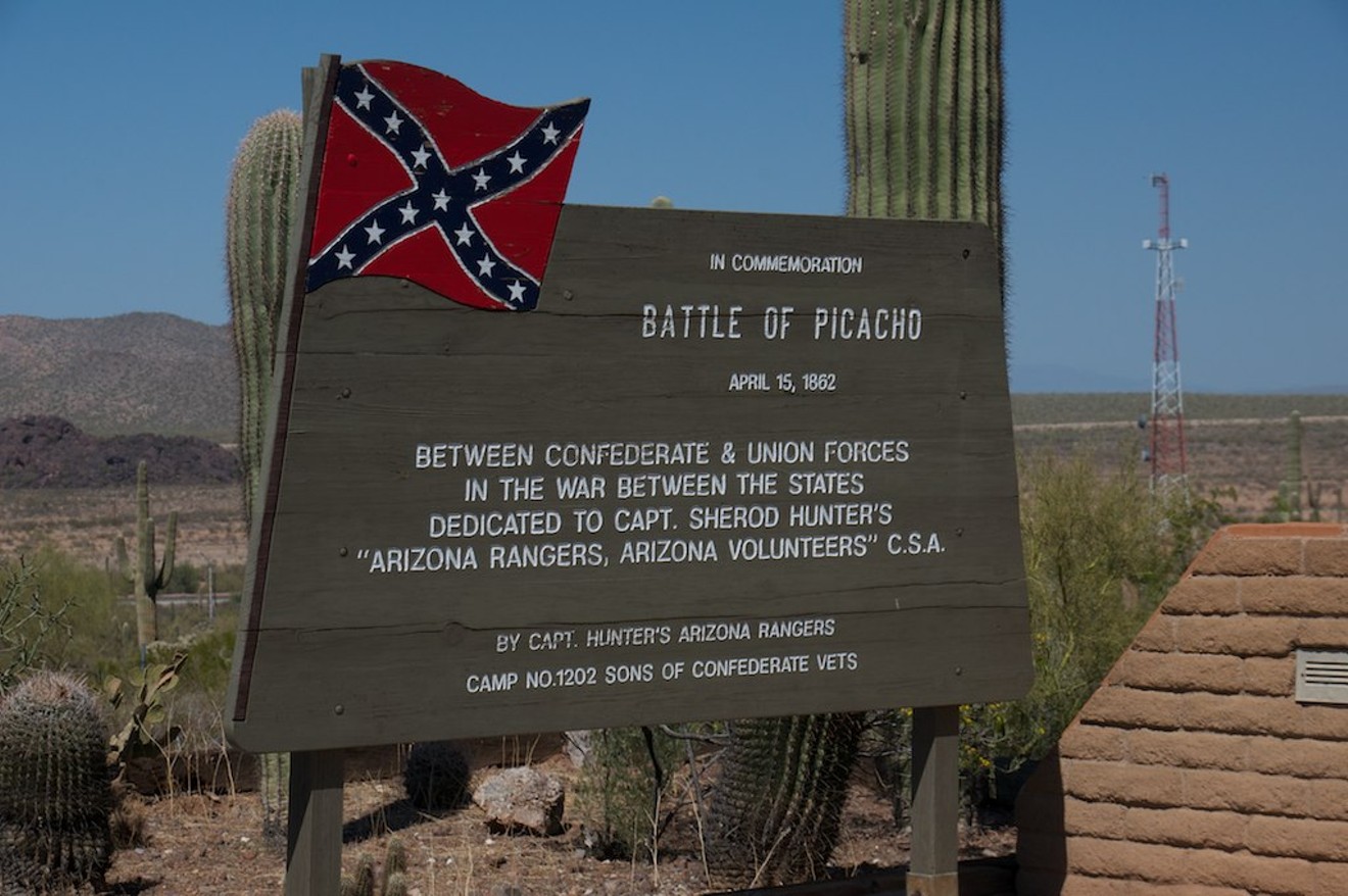A monument commemorating the battle of Picacho Pass.