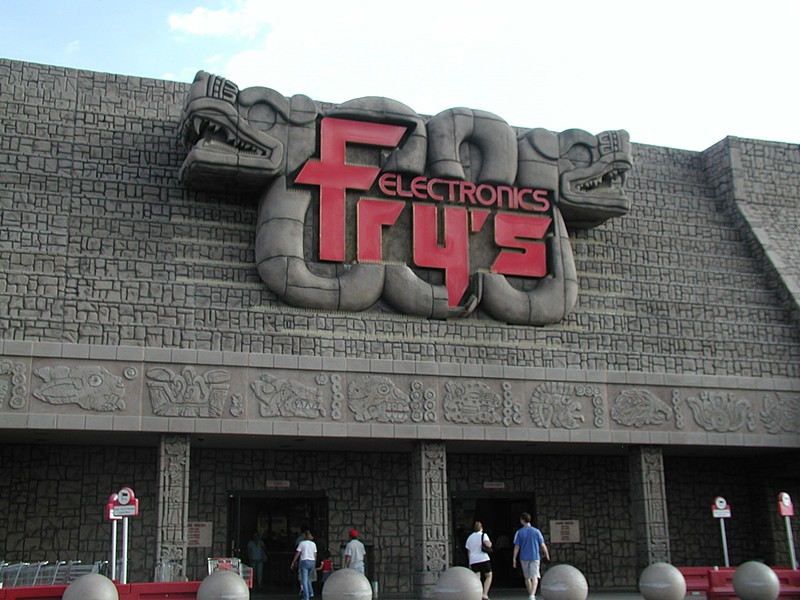 The Aztec-themed Fry's Electronics on Thunderbird Road in north Phoenix.