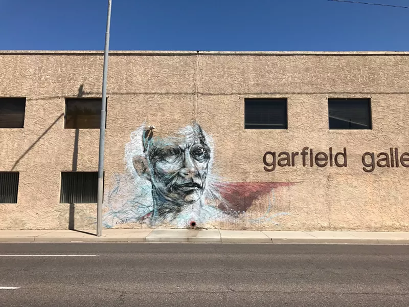 Image: View of former Eric Cox mural at Garfield Galleria in Phoenix.