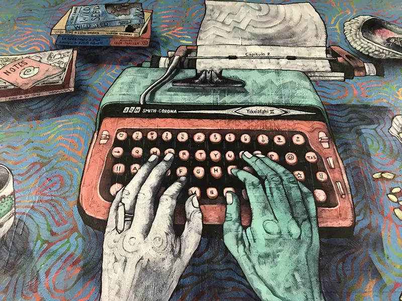 Image: Look for Jeff Slim's work while you're at Palabras Bilingual Bookstore.