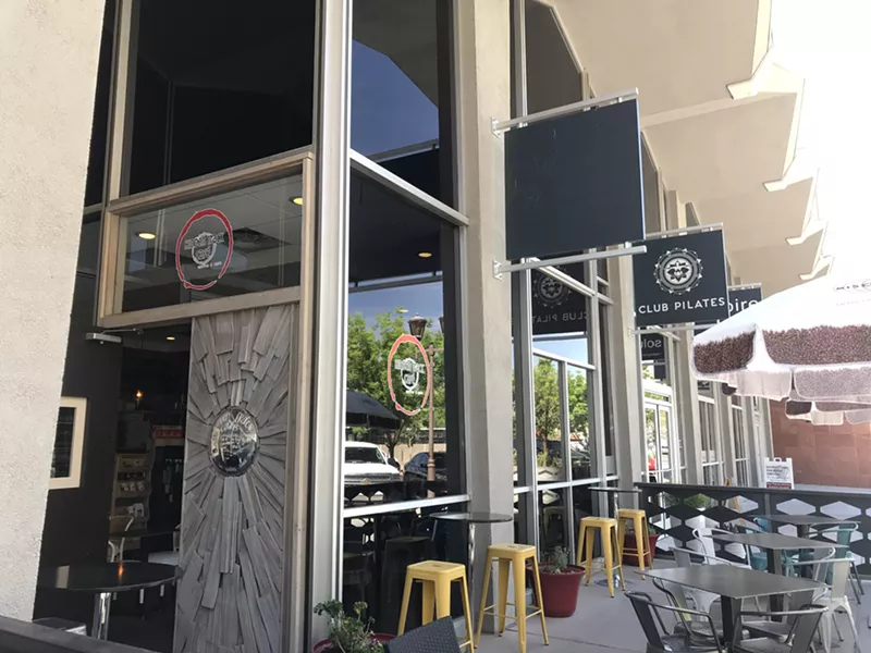 Image: Outside Hidden Track Cafe.